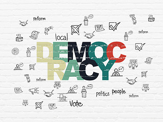 Image showing Politics concept: Democracy on wall background