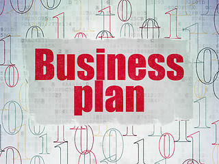 Image showing Finance concept: Business Plan on Digital Data Paper background