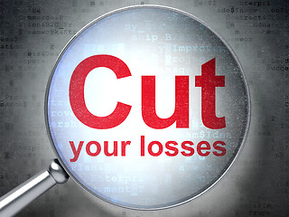 Image showing Finance concept: Cut Your losses with optical glass