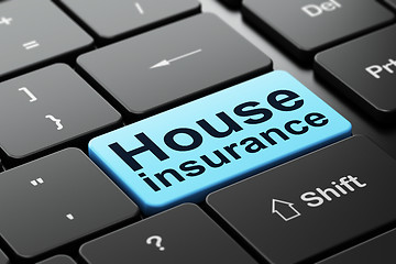 Image showing Insurance concept: House Insurance on computer keyboard background