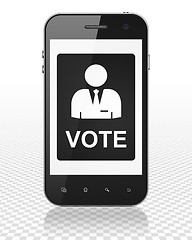 Image showing Political concept: Smartphone with Ballot on display