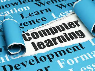 Image showing Learning concept: black text Computer Learning under the piece of  torn paper