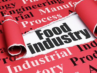 Image showing Industry concept: black text Food Industry under the piece of  torn paper