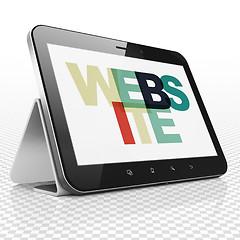 Image showing Web design concept: Tablet Computer with Website on  display