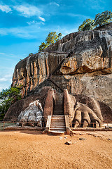 Image showing Lion paws pathway on Sigiriya rock, Sri Lanka