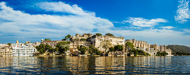 Image showing Panorama of City Palace. Udaipur, India