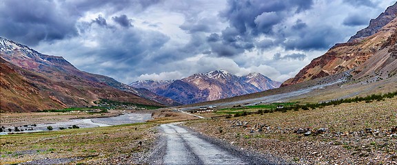 Image showing Panorama of road in Himalayas