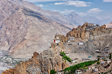 Image showing Dhankar gompa Buddhist monastery  in Himalayas