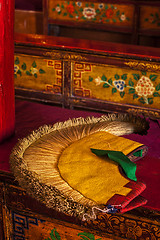 Image showing Yellow hat attribute of  Tibetan Buddhism