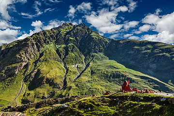 Image showing Small Hindu shrine in Himalayas, India