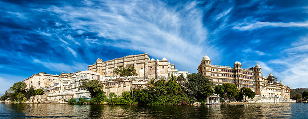 Image showing Panorama of City Palace. Udaipur, India