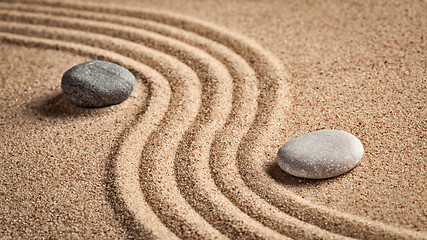 Image showing Japanese Zen stone garden