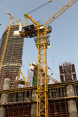 Image showing building of skyscraper in Dubai city