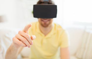 Image showing young man in virtual reality headset or 3d glasses