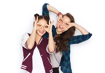 Image showing happy smiling pretty teenage girls having fun