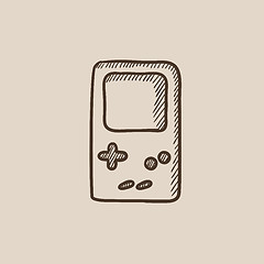 Image showing Electronic game sketch icon.