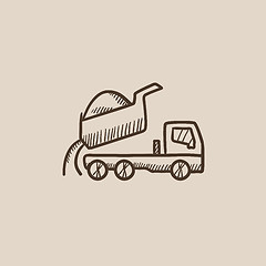 Image showing Dump truck sketch icon.