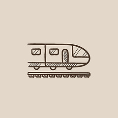 Image showing Modern high speed train sketch icon.