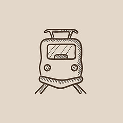 Image showing Front view of train sketch icon.