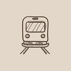 Image showing Back view of train sketch icon.