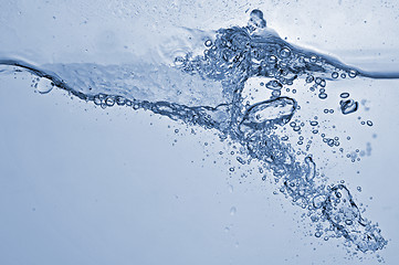 Image showing Abstract blue wave splash background