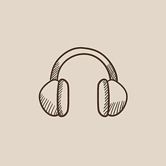 Image showing Headphone sketch icon.