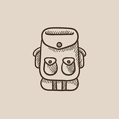 Image showing Backpack sketch icon.