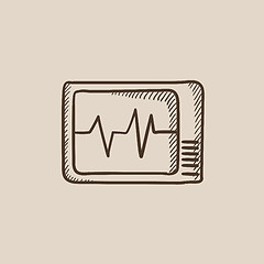 Image showing Heart monitor sketch icon.