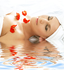 Image showing red petals spa with water #3