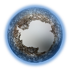 Image showing Antarctica on metallic Earth