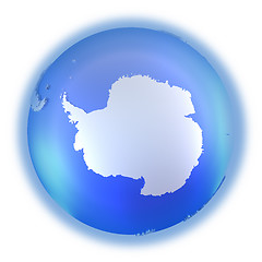 Image showing Antarctica on bright metallic Earth