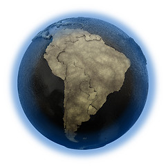 Image showing South America on Earth of oil