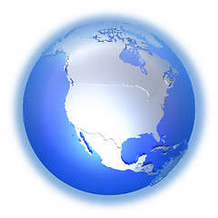 Image showing North America on bright metallic Earth