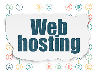 Image showing Web design concept: Web Hosting on Torn Paper background