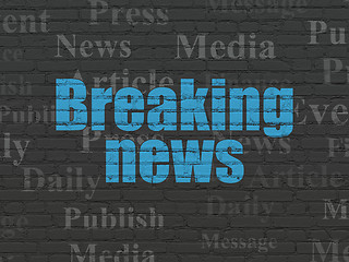 Image showing News concept: Breaking News on wall background
