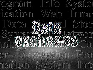 Image showing Information concept: Data Exchange in grunge dark room