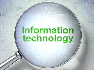 Image showing Data concept: Information Technology with optical glass