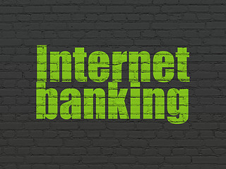 Image showing Currency concept: Internet Banking on wall background