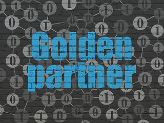 Image showing Business concept: Golden Partner on wall background