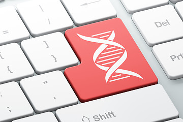 Image showing Science concept: DNA on computer keyboard background