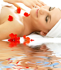 Image showing red petals spa with water #4