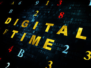 Image showing Time concept: Digital Time on Digital background