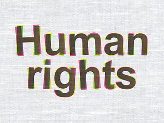 Image showing Political concept: Human Rights on fabric texture background