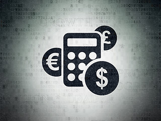 Image showing Business concept: Calculator on Digital Data Paper background