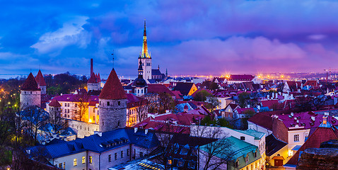 Image showing Tallinn Medieval Old Town panorama, Estonia