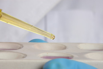 Image showing Analysing chemical reactions in spot plate