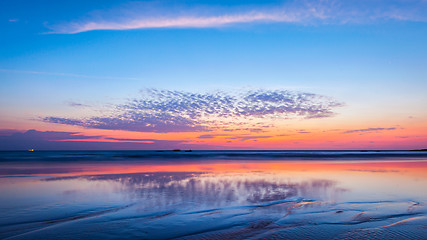 Image showing Sunset on beach. Goa