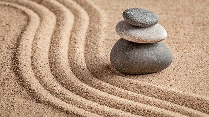 Image showing Japanese Zen stone garden