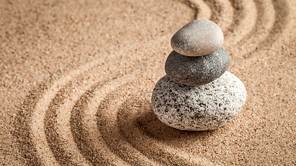 Image showing Japanese Zen stone garden