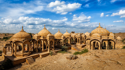 Image showing Bada Bagh cenotaphs in Jaisalmer, Rajasthan, India